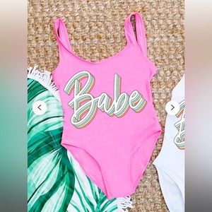 Babe Hot Pink Swimsuit. Size Medium